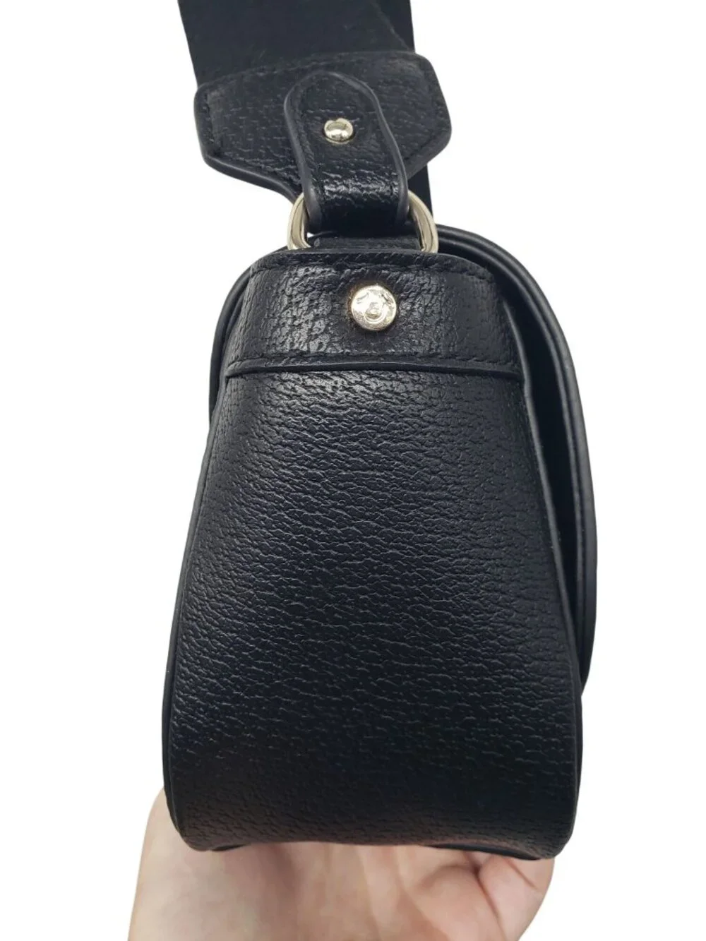 True Religion Crossbody Bag Purse Black Gold Horse Shoe